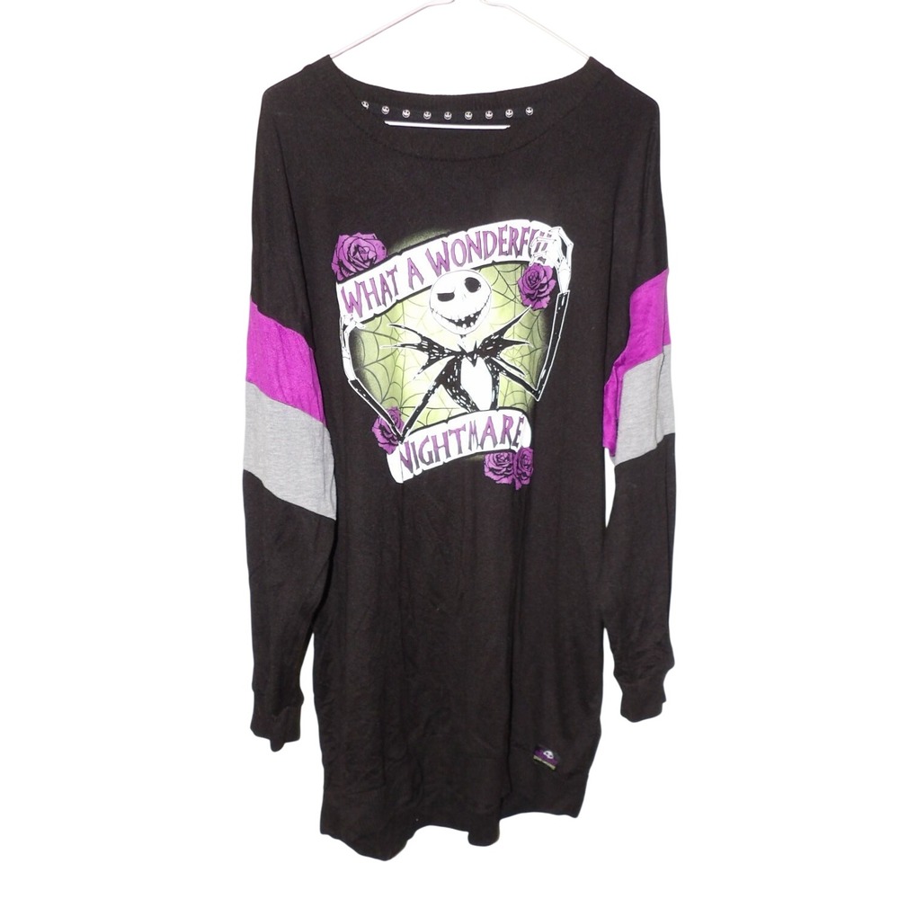 Disney Nightmare Before Christmas Jack Skellington Long Sleeve Tunic Shirt XL